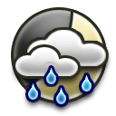 Rain, Scattered clouds